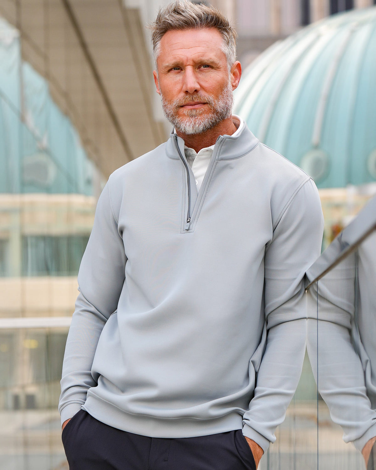 Men's Textured Stretch Quarter-Zip Pullover