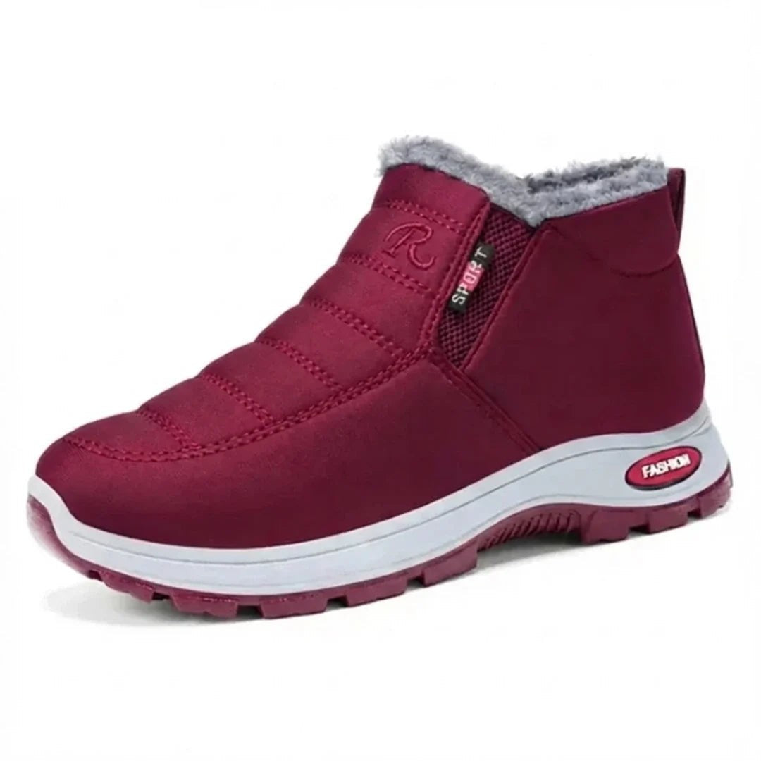 Quilted Faux Fur-Lined Slip-On Ankle Boots