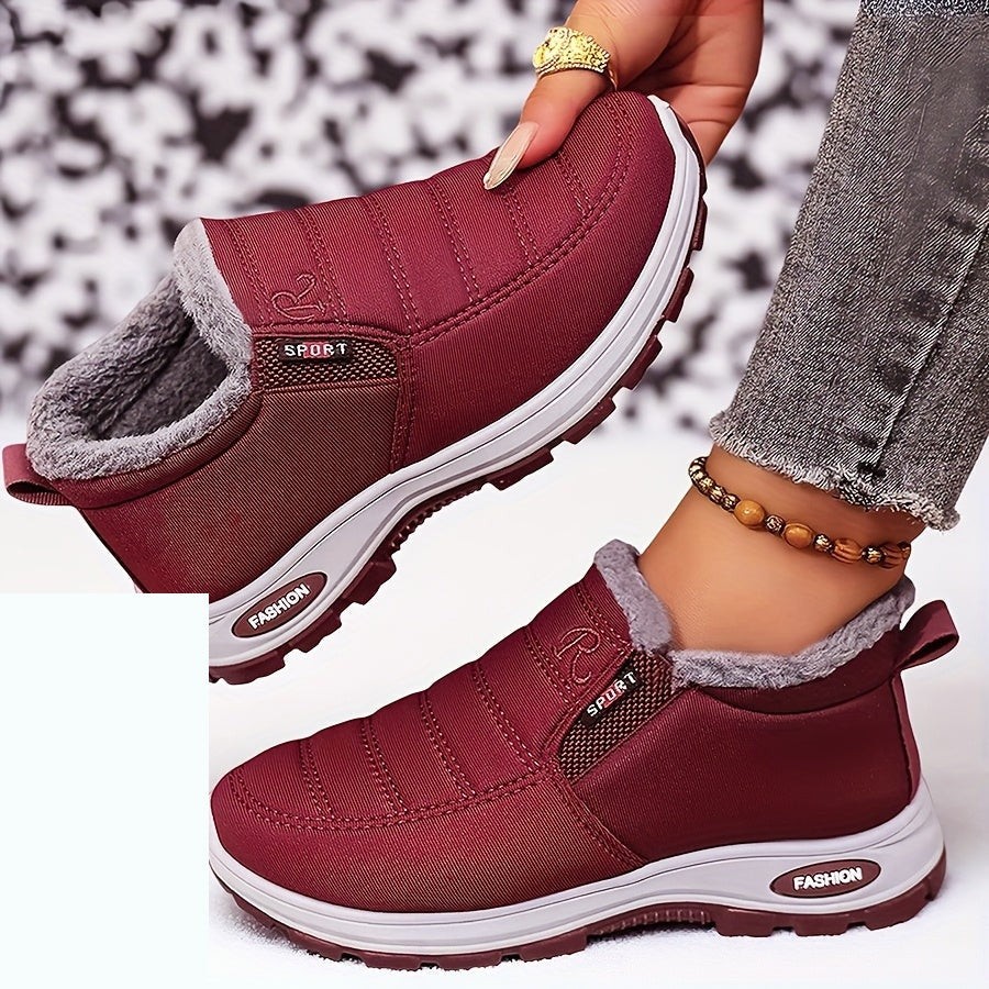 Quilted Plush-Lined Slip-On Sneaker Boots