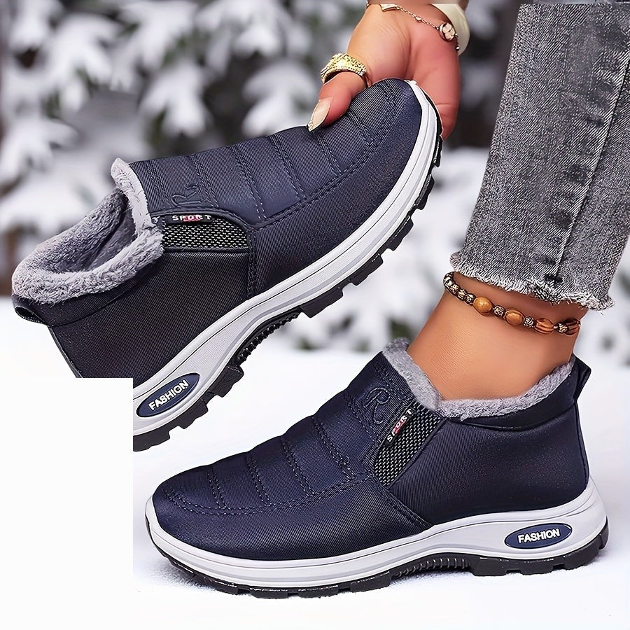 Quilted Plush-Lined Slip-On Sneaker Boots