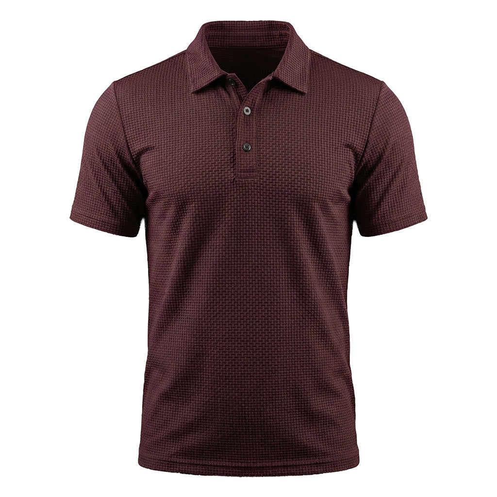 Men's Textured Stretch Polo Shirt