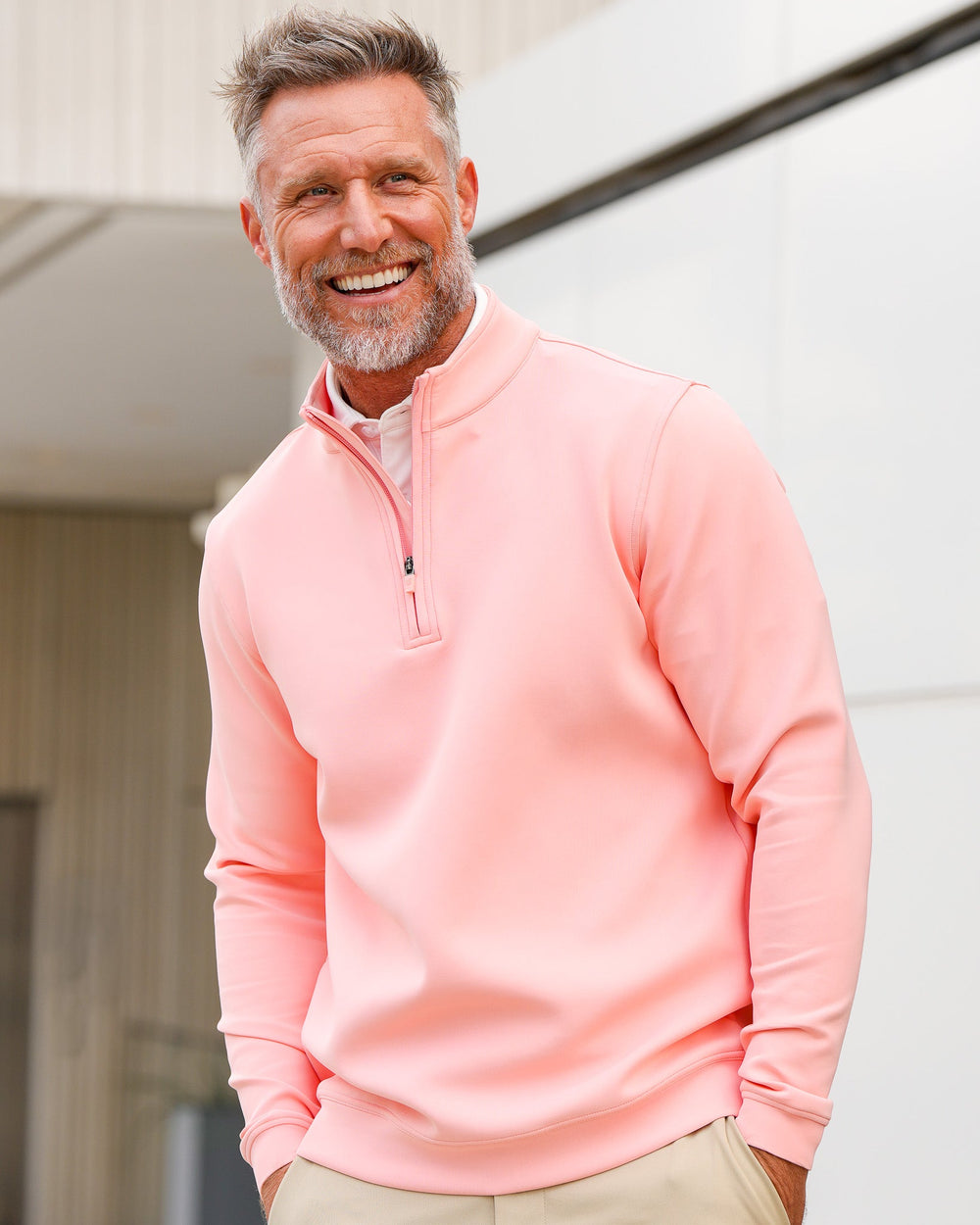 Men's Textured Stretch Quarter-Zip Pullover