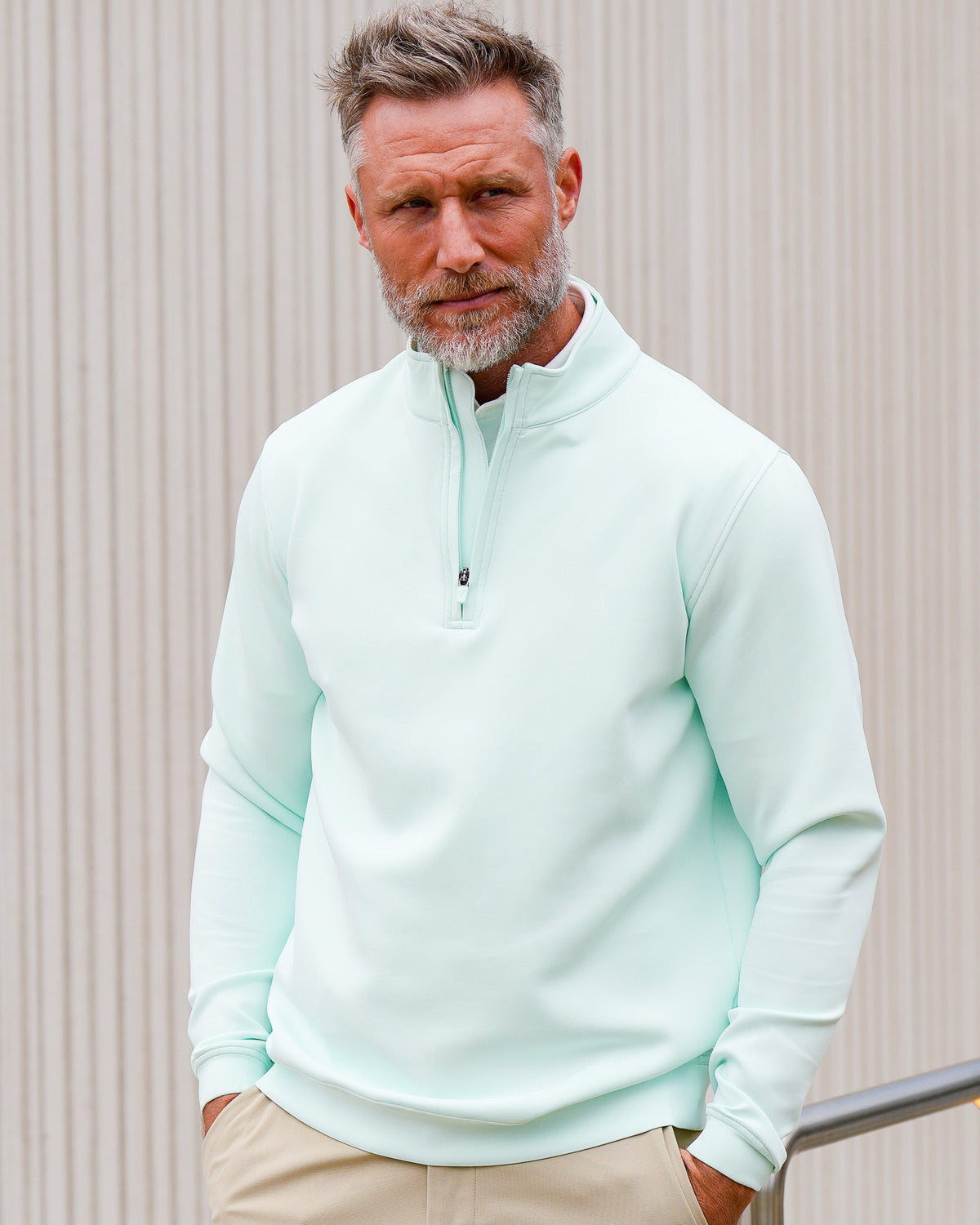Men's Textured Stretch Quarter-Zip Pullover