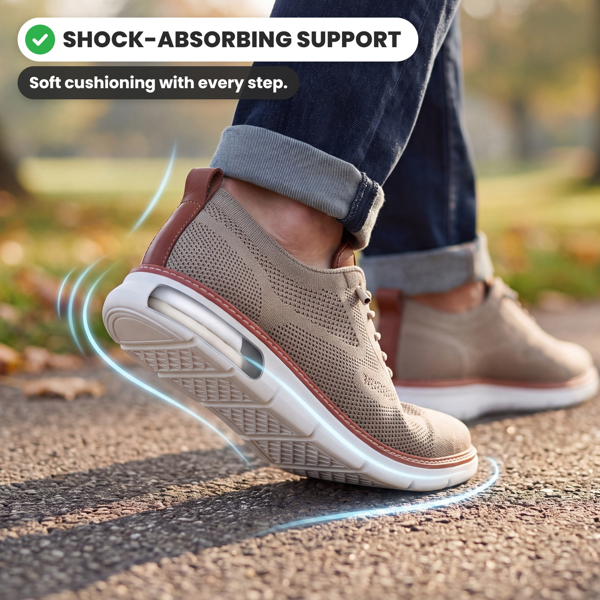Men's Breathable Knit Wingtip Walking Shoes