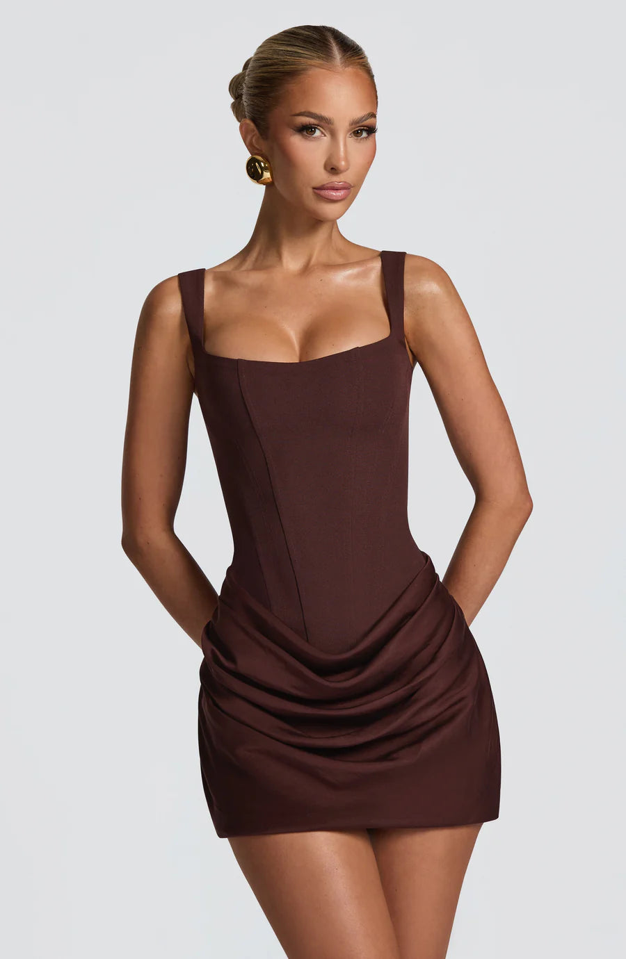 Draped Corset Mini Dress