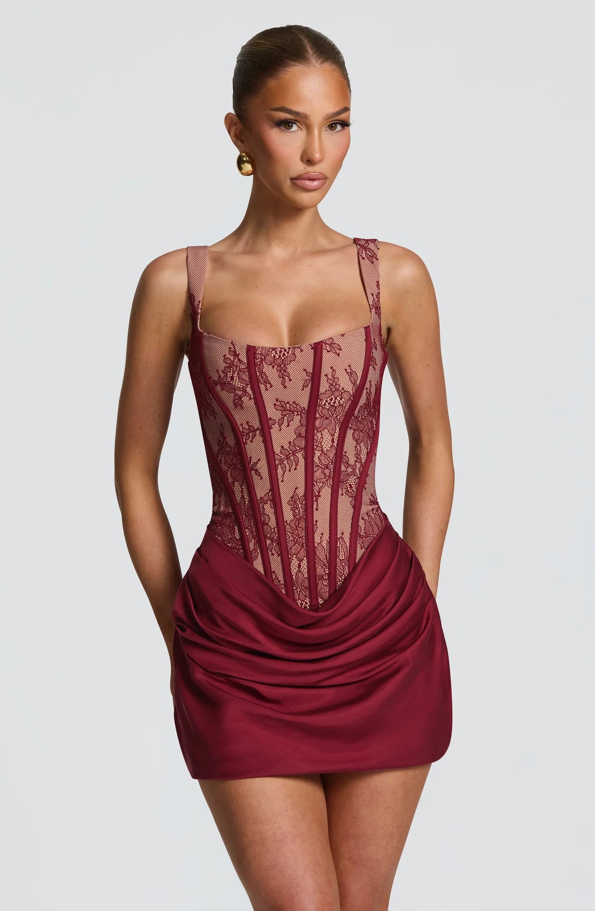Draped Corset Mini Dress