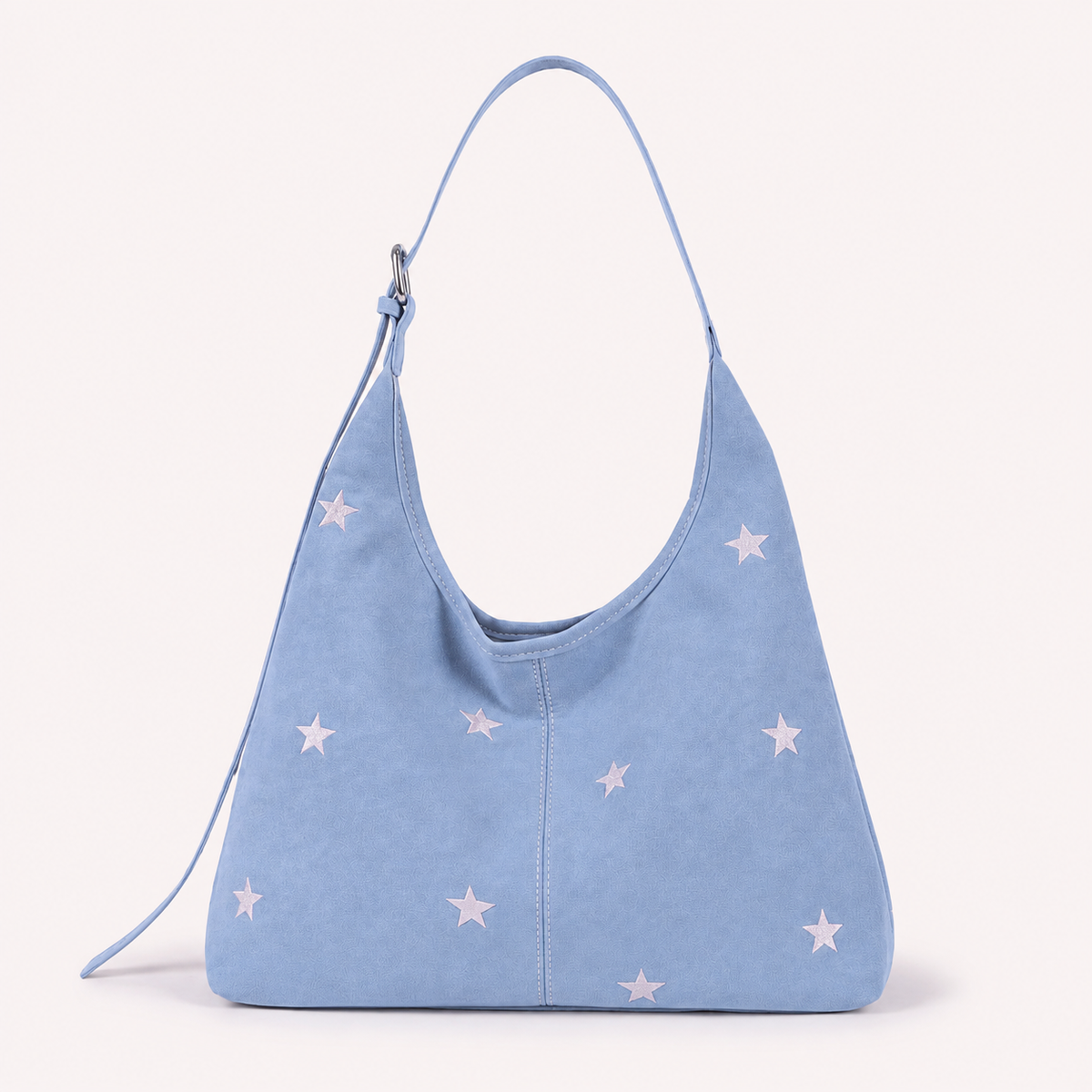 Embroidered Star Suede-Look Shoulder Bag