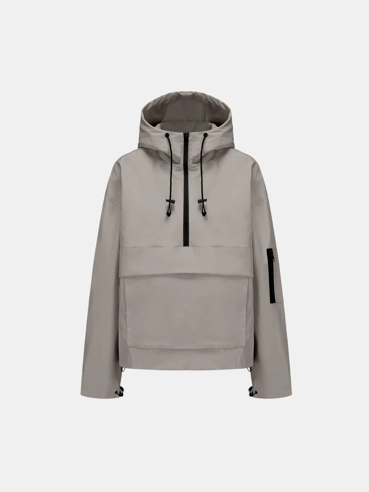 Relaxed Half-Zip Rain Anorak Hoodie
