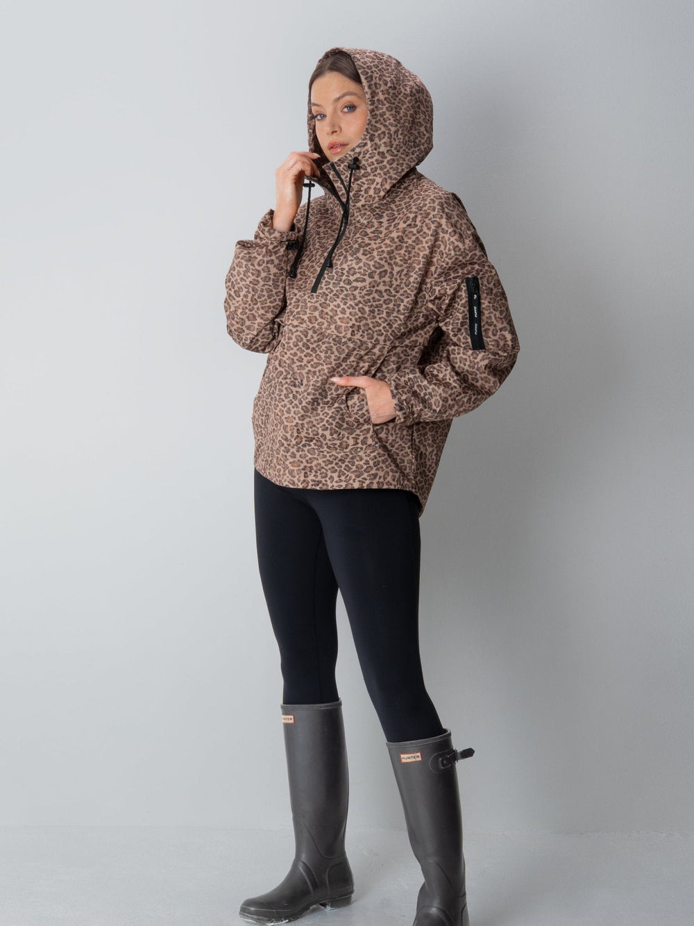 Relaxed Half-Zip Rain Anorak Hoodie