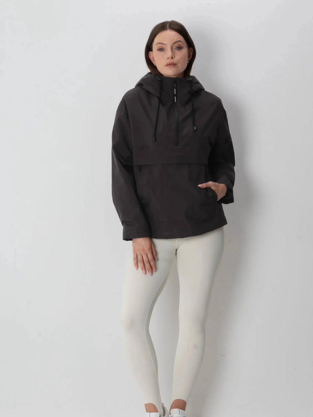 Relaxed Half-Zip Rain Anorak Hoodie