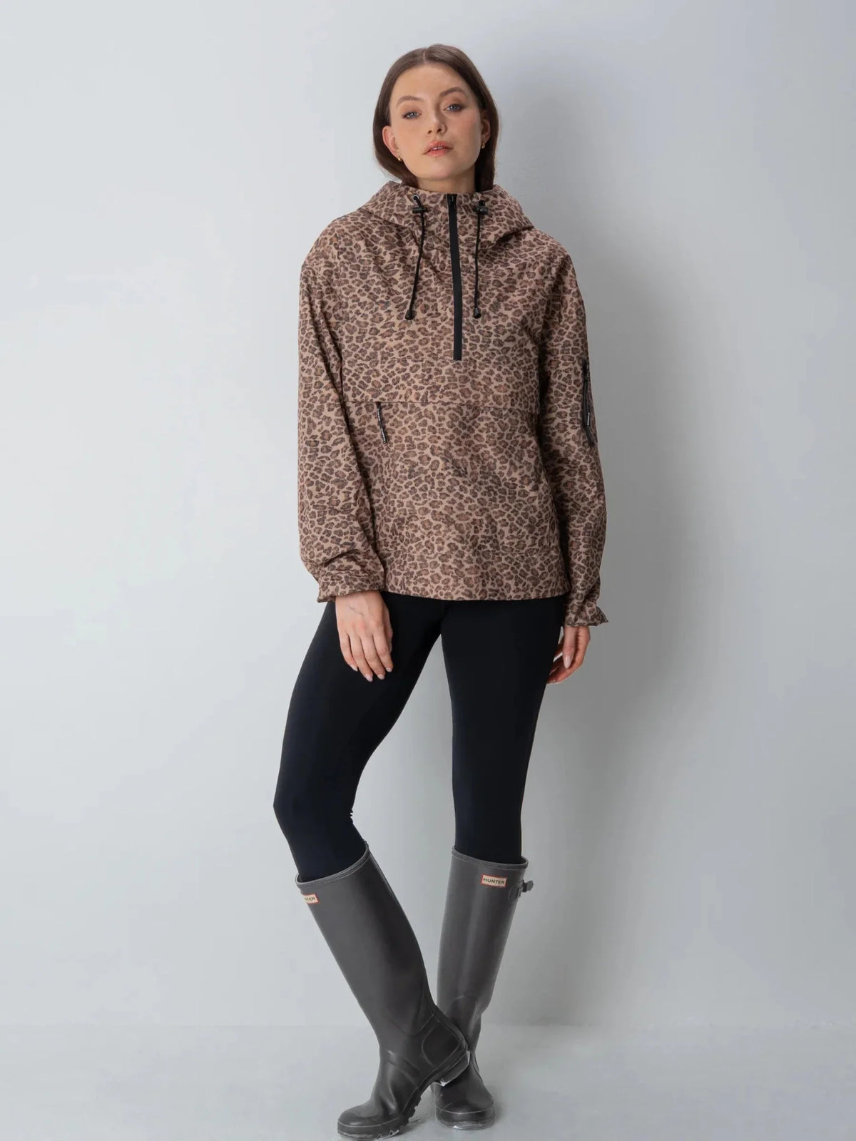 Relaxed Half-Zip Rain Anorak Hoodie