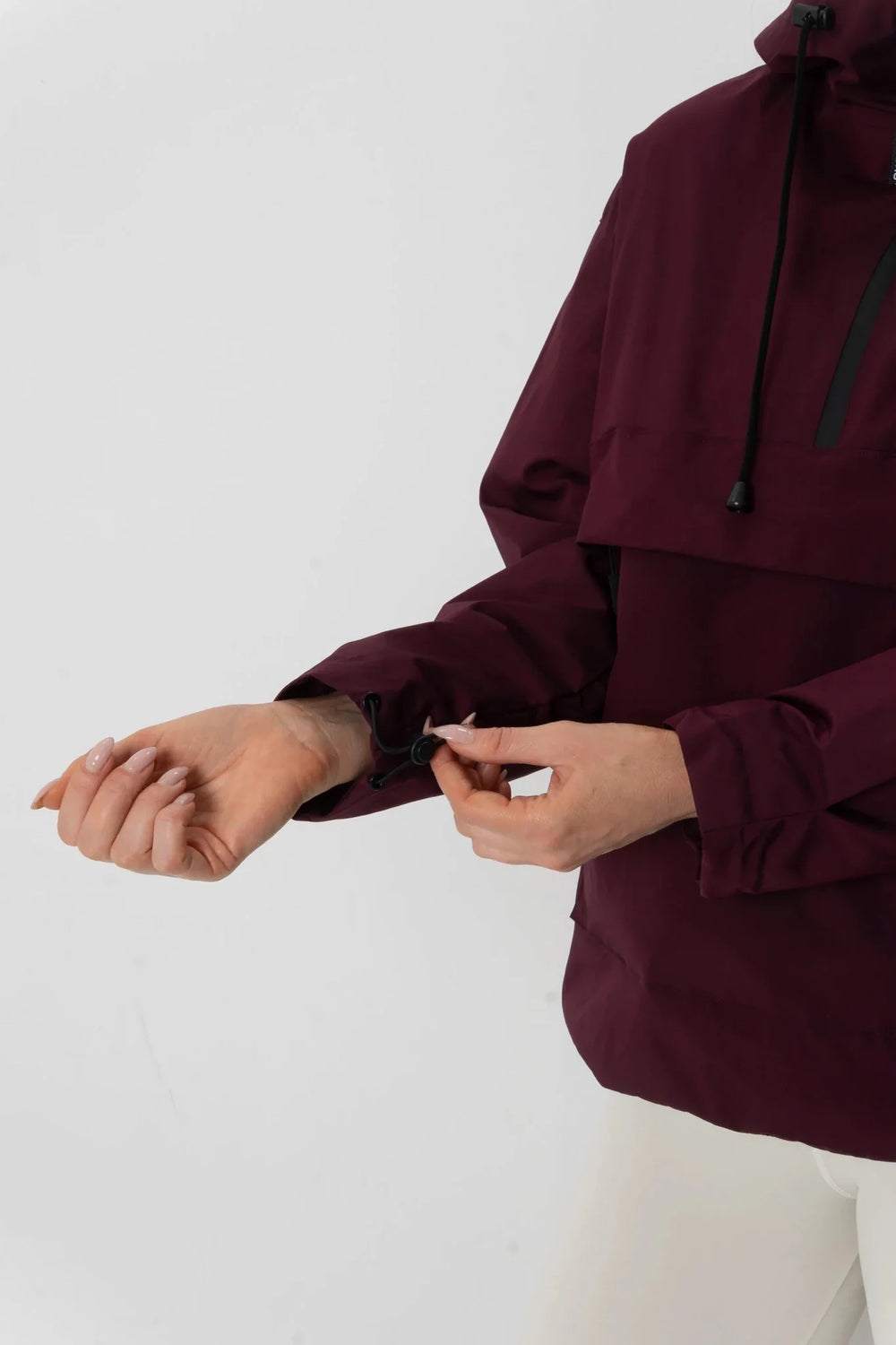 Relaxed Half-Zip Rain Anorak Hoodie