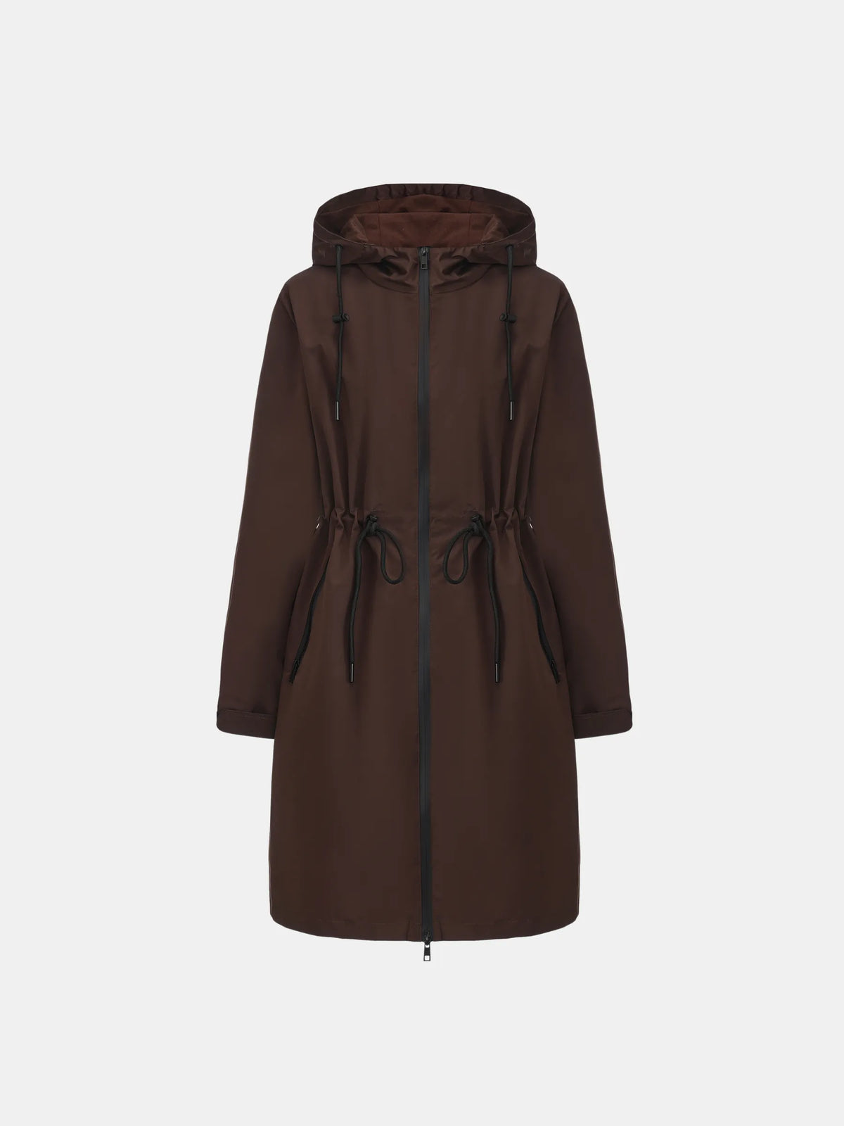 Full-Length Brushed-Lined Hooded Raincoat