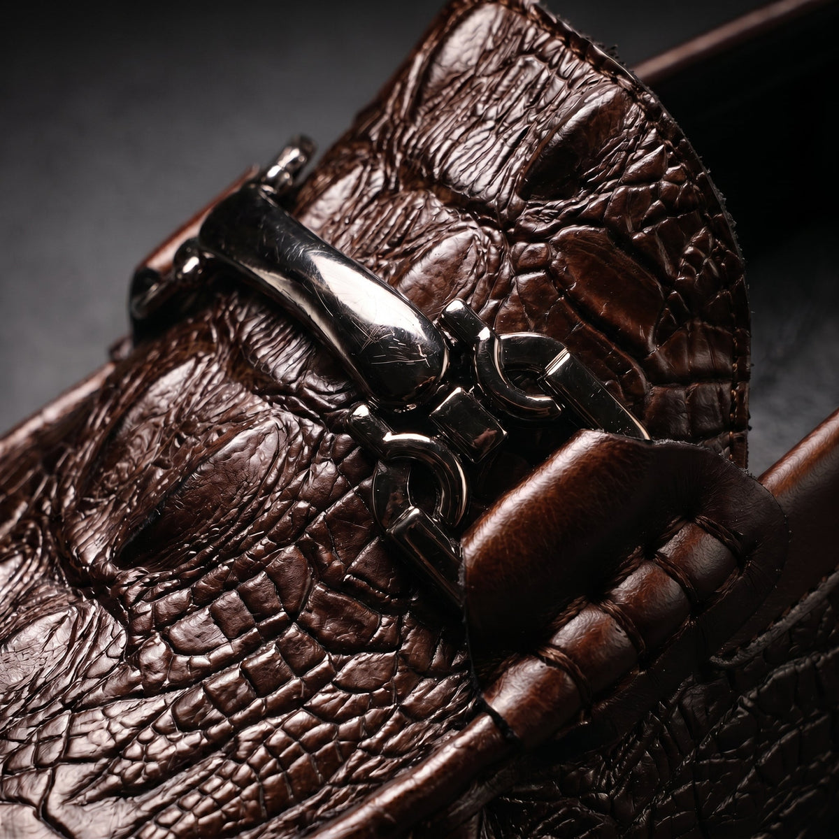 Men's Croc-Embossed Bit Loafers