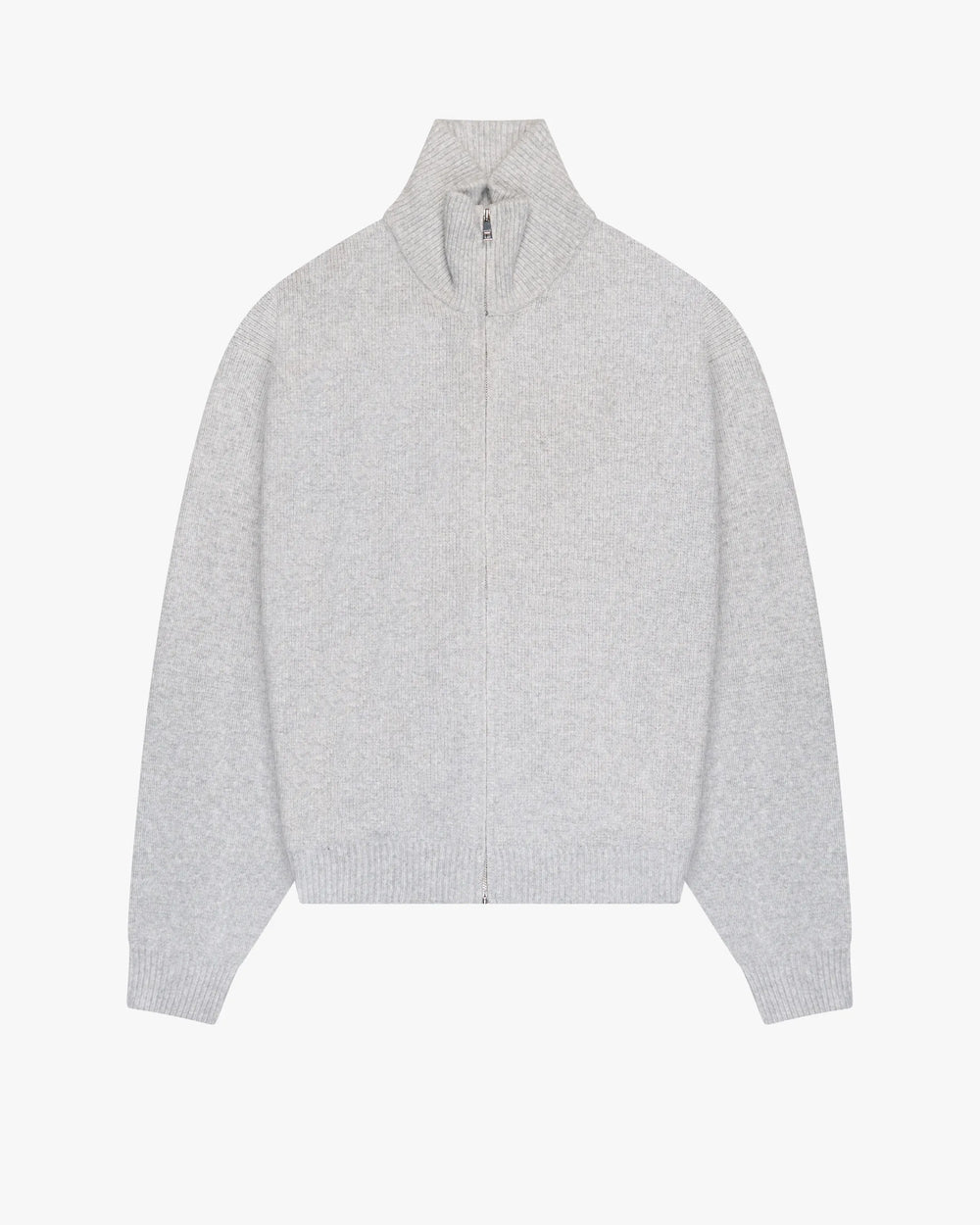 Men's Zip-Up Funnel Neck Knit Cardigan