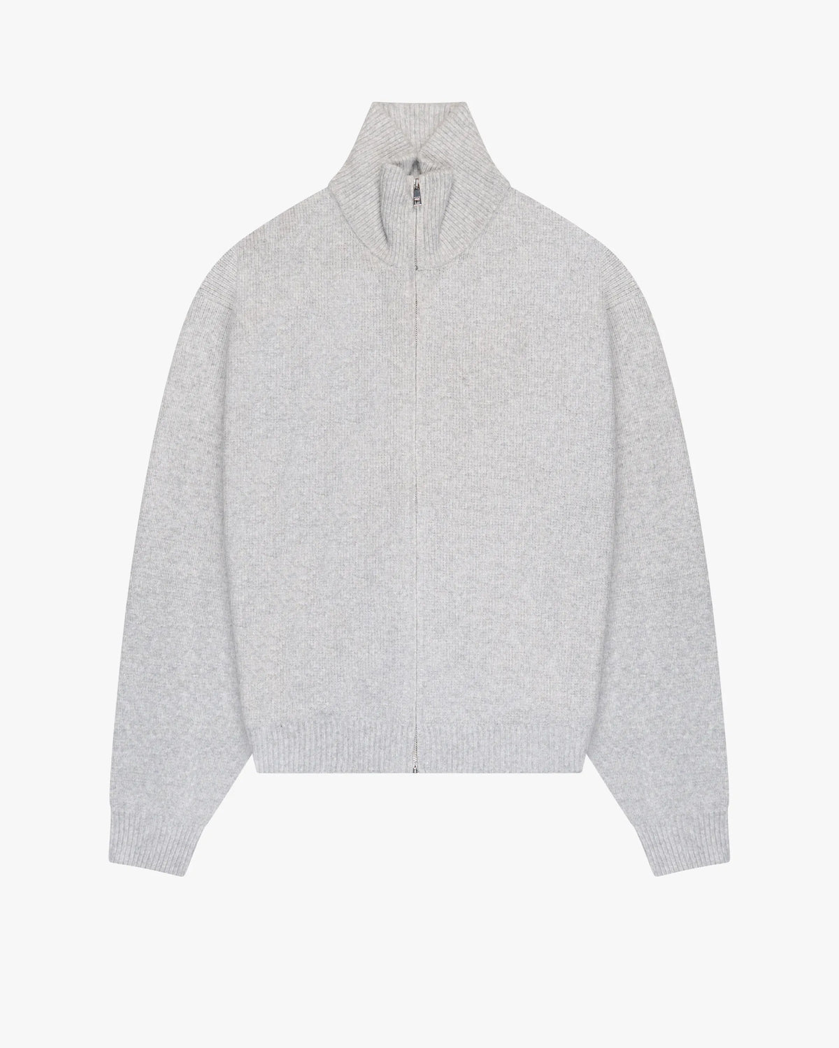 Men's Zip-Up Funnel Neck Knit Cardigan